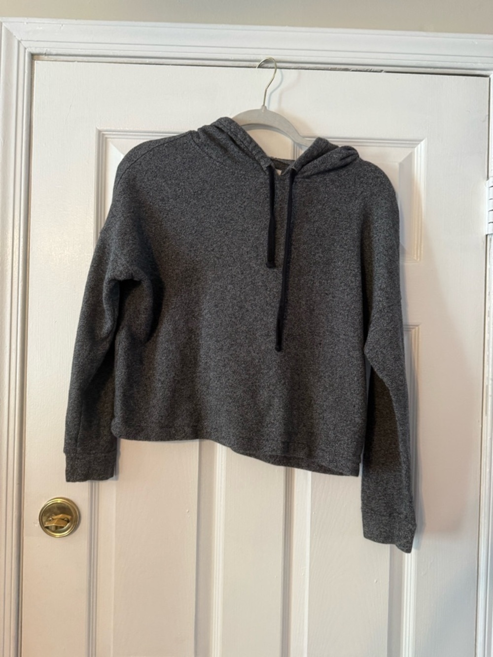 Madewell Charcoal Gray Hooded Pullover Sweatshirt